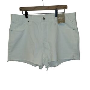 Madewell, NWT, Relaxed Denim White Shorts, Mid Rise, Women's sz 32, L- about 15